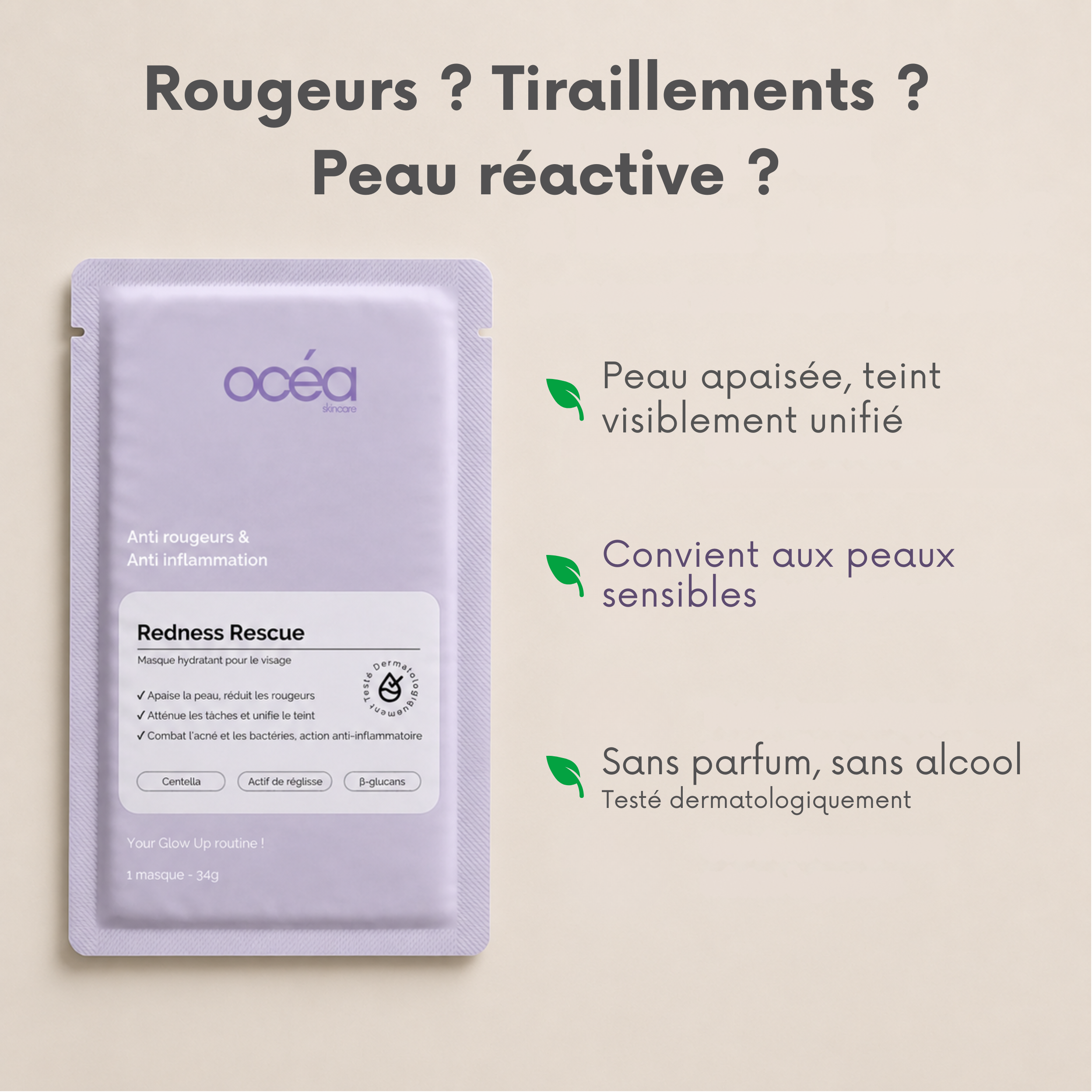 Boite de 5 masques hydrogel - Redness Rescue