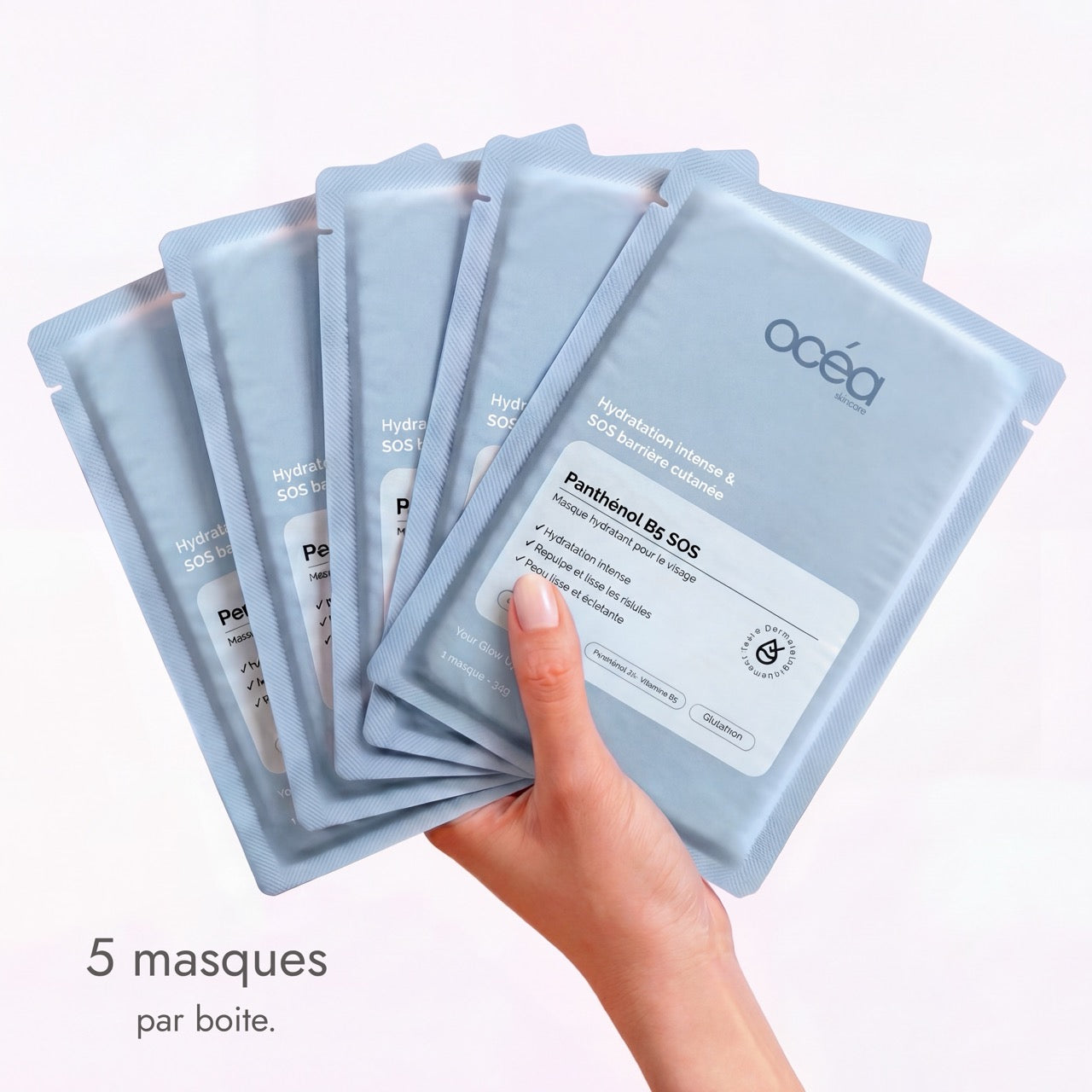 Boite de 5 masques hydrogel - Panthénol B5 SOS