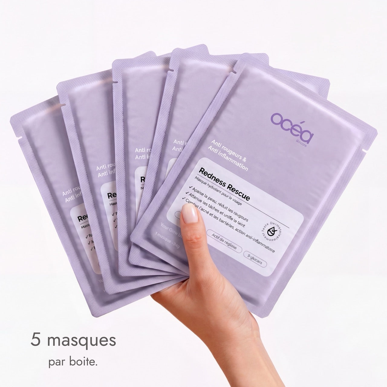 Boite de 5 masques hydrogel - Redness Rescue
