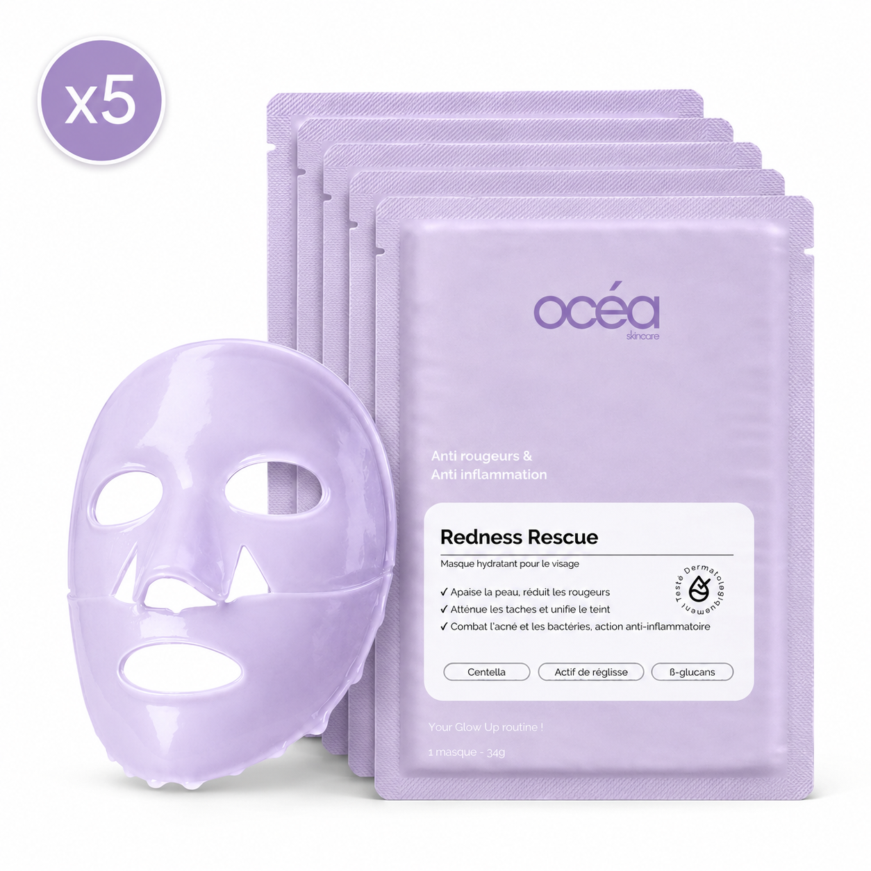 Boite de 5 masques hydrogel - Redness Rescue