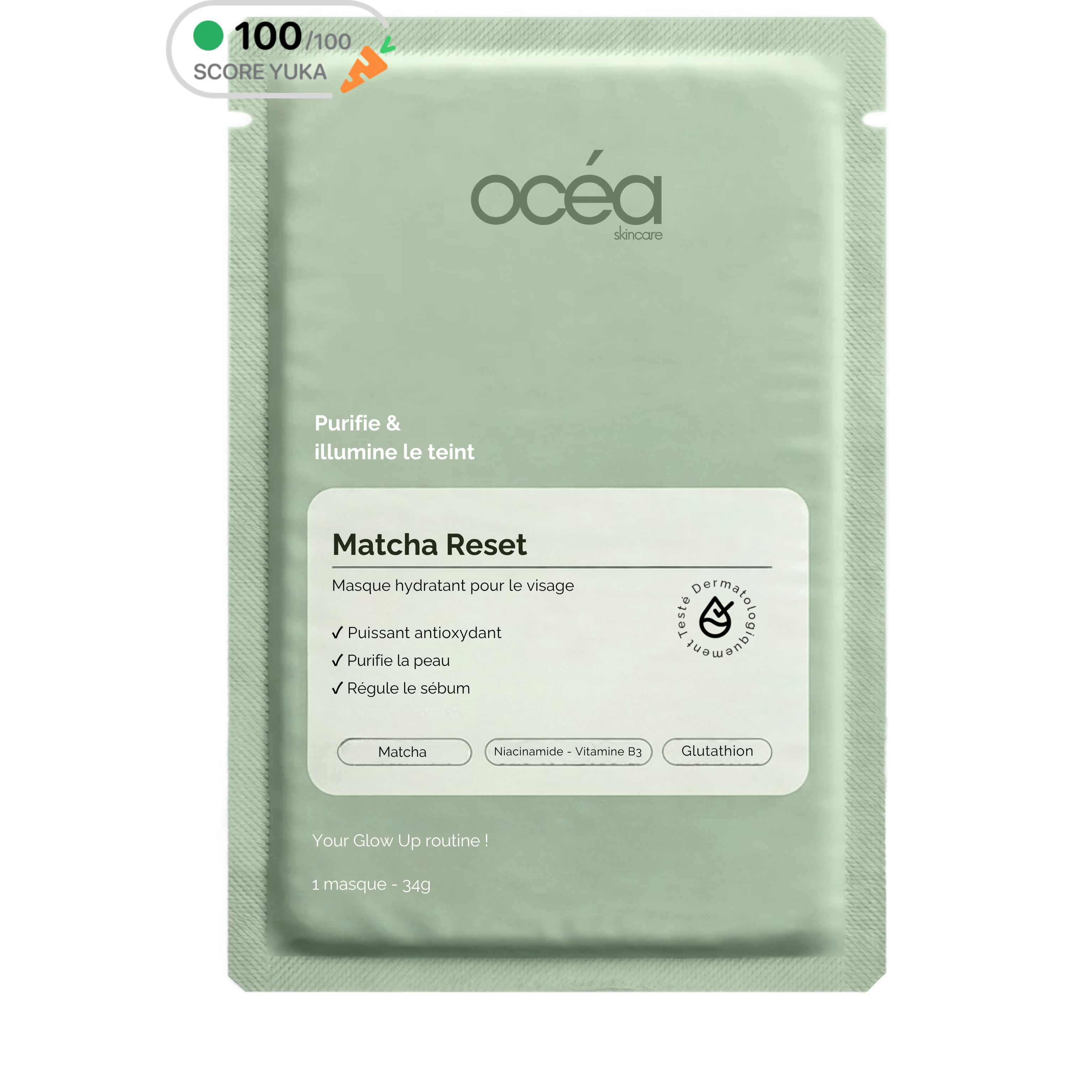 Boite de 5 masques hydrogel - Matcha Reset